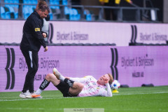 20260905 BK Häckens Markus Haaland har ont under fotbollsmatchen i Allsvenskan mellan GAIS och BK Häcken den 5 semptember 2026 på Gamla Ullevi i Göteborg. 
Foto: Filip Kauffeldt