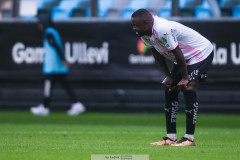 20260905 BK Häckens Brice Wembangomo deppar efter fotbollsmatchen i Allsvenskan mellan GAIS och BK Häcken den 5 semptember 2026 på Gamla Ullevi i Göteborg. 
Foto: Filip Kauffeldt