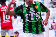 20260516 GAIS William Milovanovic jublar efter att ha gjort 1-0 under fotbollsmatchen i Allsvenskan mellan GAIS och Degerfors IF den 16 maj 2026 på Gamla Ullevi i Göteborg. 
Foto: Filip Kauffeldt