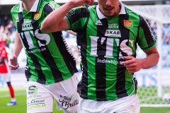 20260516 GAIS William Milovanovic jublar efter att ha gjort 1-0 under fotbollsmatchen i Allsvenskan mellan GAIS och Degerfors IF den 16 maj 2026 på Gamla Ullevi i Göteborg. 
Foto: Filip Kauffeldt