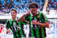 20260516 GAIS William Milovanovic jublar efter att ha gjort 1-0 under fotbollsmatchen i Allsvenskan mellan GAIS och Degerfors IF den 16 maj 2026 på Gamla Ullevi i Göteborg. 
Foto: Filip Kauffeldt