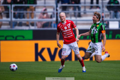 20260516 Degerfors IF Marcus Rafferty och GAIS August Wängberg under fotbollsmatchen i Allsvenskan mellan GAIS och Degerfors IF den 16 maj 2026 på Gamla Ullevi i Göteborg. 
Foto: Filip Kauffeldt