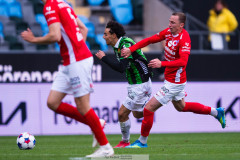 20260516 GAIS Mohamed Bawa och Degerfors IF Erik Lindell under fotbollsmatchen i Allsvenskan mellan GAIS och Degerfors IF den 16 maj 2026 på Gamla Ullevi i Göteborg. 
Foto: Filip Kauffeldt