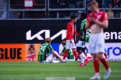 20260516 GAIS Filip Beckman deppar efter fotbollsmatchen i Allsvenskan mellan GAIS och Degerfors IF den 16 maj 2026 på Gamla Ullevi i Göteborg. 
Foto: Filip Kauffeldt