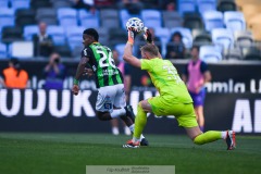 20240922 Djurgårdens IFs Jacob Rinne under fotbollsmatchen i Allsvenskan mellan GAIS och Djurgårdens IF den 22 september 2024 på Gamla Ullevi i Göteborg.