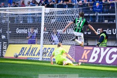 20240922 GAIS Axel Henriksson under fotbollsmatchen i Allsvenskan mellan GAIS och Djurgårdens IF den 22 september 2024 på Gamla Ullevi i Göteborg.