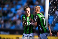 20240922 GAIS Axel Henriksson och Joackim Åberg under fotbollsmatchen i Allsvenskan mellan GAIS och Djurgårdens IF den 22 september 2024 på Gamla Ullevi i Göteborg.