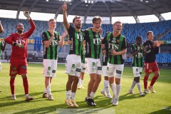 20240922 GAIS Edvin Becirovic, Axel Henriksson och Joackim Åberg under fotbollsmatchen i Allsvenskan mellan GAIS och Djurgårdens IF den 22 september 2024 på Gamla Ullevi i Göteborg.