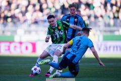 20260406 GAIS Samuel Salter och Djurgården IFs Matias Siltanen under fotbollsmatchen i Allsvenskan GAIS och Djurgårdens IF den 6 april 2026 på Gamla Ullevi i Göteborg. 
Foto: Filip Kauffeldt