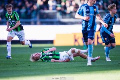 20260406 GAIS Rasmus Niklasson Petrovic har ont under fotbollsmatchen i Allsvenskan GAIS och Djurgårdens IF den 6 april 2026 på Gamla Ullevi i Göteborg. 
Foto: Filip Kauffeldt