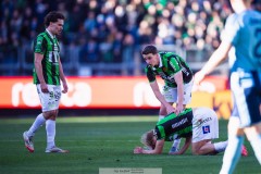 20260406 GAIS Rasmus Niklasson Petrovic har ont under fotbollsmatchen i Allsvenskan GAIS och Djurgårdens IF den 6 april 2026 på Gamla Ullevi i Göteborg. 
Foto: Filip Kauffeldt
