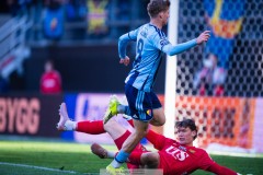 20260406 Djurgården IFs Patric Åslund gör 0-1 under fotbollsmatchen i Allsvenskan GAIS och Djurgårdens IF den 6 april 2026 på Gamla Ullevi i Göteborg. 
Foto: Filip Kauffeldt