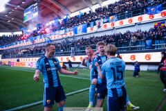 20260406 Djurgårdens IF firar efter att Patric Åslund gjort 0-1 under fotbollsmatchen i Allsvenskan GAIS och Djurgårdens IF den 6 april 2026 på Gamla Ullevi i Göteborg. 
Foto: Filip Kauffeldt