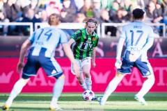 20260406 GAIS Oscar Pettersson under fotbollsmatchen i Allsvenskan GAIS och Djurgårdens IF den 6 april 2026 på Gamla Ullevi i Göteborg. 
Foto: Filip Kauffeldt