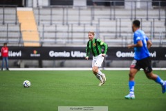 20240818 GAIS August Wängberg under fotbollsmatchen i Allsvenskan mellan GAIS och Halmstads BK den 18 augusti 2024 på Gamla Ullevi i Göteborg.