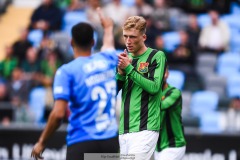 20240818 GAIS Filip Beckman under fotbollsmatchen i Allsvenskan mellan GAIS och Halmstads BK den 18 augusti 2024 på Gamla Ullevi i Göteborg.