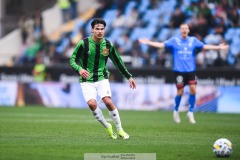 20240818 GAIS William Milovanovic under fotbollsmatchen i Allsvenskan mellan GAIS och Halmstads BK den 18 augusti 2024 på Gamla Ullevi i Göteborg.