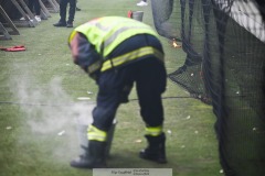 20240818 Brandvakt under fotbollsmatchen i Allsvenskan mellan GAIS och Halmstads BK den 18 augusti 2024 på Gamla Ullevi i Göteborg.