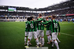 20240818 GAIS under fotbollsmatchen i Allsvenskan mellan GAIS och Halmstads BK den 18 augusti 2024 på Gamla Ullevi i Göteborg.