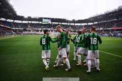 20240818 GAIS Filip Beckman och William Milovanovic under fotbollsmatchen i Allsvenskan mellan GAIS och Halmstads BK den 18 augusti 2024 på Gamla Ullevi i Göteborg.