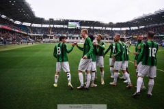 20240818 GAIS Filip Beckman och William Milovanovic under fotbollsmatchen i Allsvenskan mellan GAIS och Halmstads BK den 18 augusti 2024 på Gamla Ullevi i Göteborg.