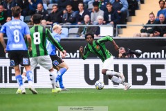 20240818 GAIS Harun Ibrahim under fotbollsmatchen i Allsvenskan mellan GAIS och Halmstads BK den 18 augusti 2024 på Gamla Ullevi i Göteborg.