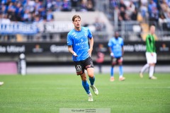 20240818 Halmstads BKs Gabriel Wallentin under fotbollsmatchen i Allsvenskan mellan GAIS och Halmstads BK den 18 augusti 2024 på Gamla Ullevi i Göteborg.