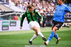 20240818 GAIS Axel Henriksson under fotbollsmatchen i Allsvenskan mellan GAIS och Halmstads BK den 18 augusti 2024 på Gamla Ullevi i Göteborg.