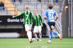 20240818 GAIS Filip Beckman under fotbollsmatchen i Allsvenskan mellan GAIS och Halmstads BK den 18 augusti 2024 på Gamla Ullevi i Göteborg.