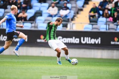 20240818 GAIS Edvin Becirovic under fotbollsmatchen i Allsvenskan mellan GAIS och Halmstads BK den 18 augusti 2024 på Gamla Ullevi i Göteborg.