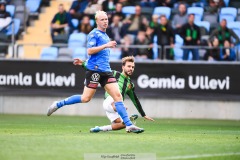 20240818 GAIS Edvin Becirovic under fotbollsmatchen i Allsvenskan mellan GAIS och Halmstads BK den 18 augusti 2024 på Gamla Ullevi i Göteborg.