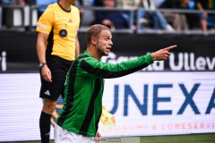 20240818 GAIS Gustav Lundgren under fotbollsmatchen i Allsvenskan mellan GAIS och Halmstads BK den 18 augusti 2024 på Gamla Ullevi i Göteborg.