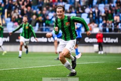 20240818 GAIS Axel Henriksson under fotbollsmatchen i Allsvenskan mellan GAIS och Halmstads BK den 18 augusti 2024 på Gamla Ullevi i Göteborg.