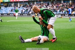 20240818 GAIS Axel Henriksson och Filip Gustafsson under fotbollsmatchen i Allsvenskan mellan GAIS och Halmstads BK den 18 augusti 2024 på Gamla Ullevi i Göteborg.