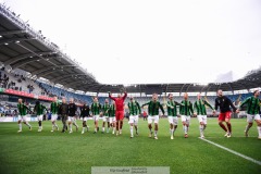 20240818 GAIS under fotbollsmatchen i Allsvenskan mellan GAIS och Halmstads BK den 18 augusti 2024 på Gamla Ullevi i Göteborg.