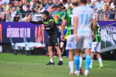 20250726 GAIS Huvudtränare Fredrik Holmberg under fotbollsmatchen mellan GAIS och Halmstads BK i Allsvenskan den 16 juli 2025 på Gamla Ullevi i Göteborg.