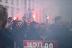 20240707 GAIS supportrar inför fotbollsmatchen i Allsvenskan mellan GAIS och Hammarby IF den 7 Juli 2024 på Gamla Ullevi i Göteborg.