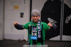 20240707 GAIS supportrar inför fotbollsmatchen i Allsvenskan mellan GAIS och Hammarby IF den 7 Juli 2024 på Gamla Ullevi i Göteborg.