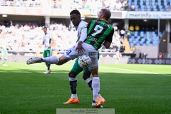 20240707 GAIS Gustav Lundgren under fotbollsmatchen i Allsvenskan mellan GAIS och Hammarby IF den 7 Juli 2024 på Gamla Ullevi i Göteborg.