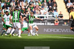 20240707 GAIS August Wängberg under fotbollsmatchen i Allsvenskan mellan GAIS och Hammarby IF den 7 Juli 2024 på Gamla Ullevi i Göteborg.