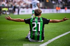 20240707 GAIS Axel Henriksson under fotbollsmatchen i Allsvenskan mellan GAIS och Hammarby IF den 7 Juli 2024 på Gamla Ullevi i Göteborg.
