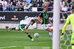 20240707 GAIS Alexander Ahl Holmström under fotbollsmatchen i Allsvenskan mellan GAIS och Hammarby IF den 7 Juli 2024 på Gamla Ullevi i Göteborg.