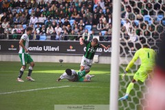 20240707 GAIS Alexander Ahl Holmström under fotbollsmatchen i Allsvenskan mellan GAIS och Hammarby IF den 7 Juli 2024 på Gamla Ullevi i Göteborg.