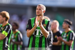 20240707 GAIS Gustav Lundgren under fotbollsmatchen i Allsvenskan mellan GAIS och Hammarby IF den 7 Juli 2024 på Gamla Ullevi i Göteborg.