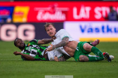 20260520 Hammarbys Victor Eriksson och GAIS Shalom Ekong under fotbollsmatchen i Allsvenskan mellan GAIS och Hammarby IF den 20 maj 2026 på Gamla Ullevi i Göteborg. 
Foto: Filip Kauffeldt