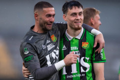 20260520 GAIS Mergim Krasniqi och Max Andersson efter fotbollsmatchen i Allsvenskan mellan GAIS och Hammarby IF den 20 maj 2026 på Gamla Ullevi i Göteborg. 
Foto: Filip Kauffeldt