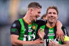 20240506 GAIS Alexander Ahl Holmström och August Wängberg under fotbollsmatchen i Allsvenskan mellan GAIS och IFK Göteborg den 6 maj 2024 på Gamla Ullevi i Göteborg.