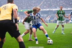20250811 IFK Göteborgs Tobias Heintz och GAIS Rasmus Niklasson Petrovic under fotbollsmatchen mellan GAIS och IFK Göteborg i Allsvenskan den 11 augusti 2025 på Gamla Ullevi i Göteborg.