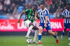 20250811 GAIS Ibrahim Diabate och IFK Göteborgs Gustav Svensson under fotbollsmatchen mellan GAIS och IFK Göteborg i Allsvenskan den 11 augusti 2025 på Gamla Ullevi i Göteborg.