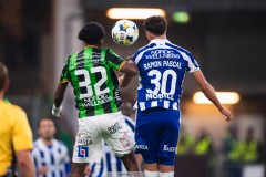 20250811 GAIS Harun Ibrahim och IFK Göteborgs Ramon Pascal Lundqvist under fotbollsmatchen mellan GAIS och IFK Göteborg i Allsvenskan den 11 augusti 2025 på Gamla Ullevi i Göteborg.